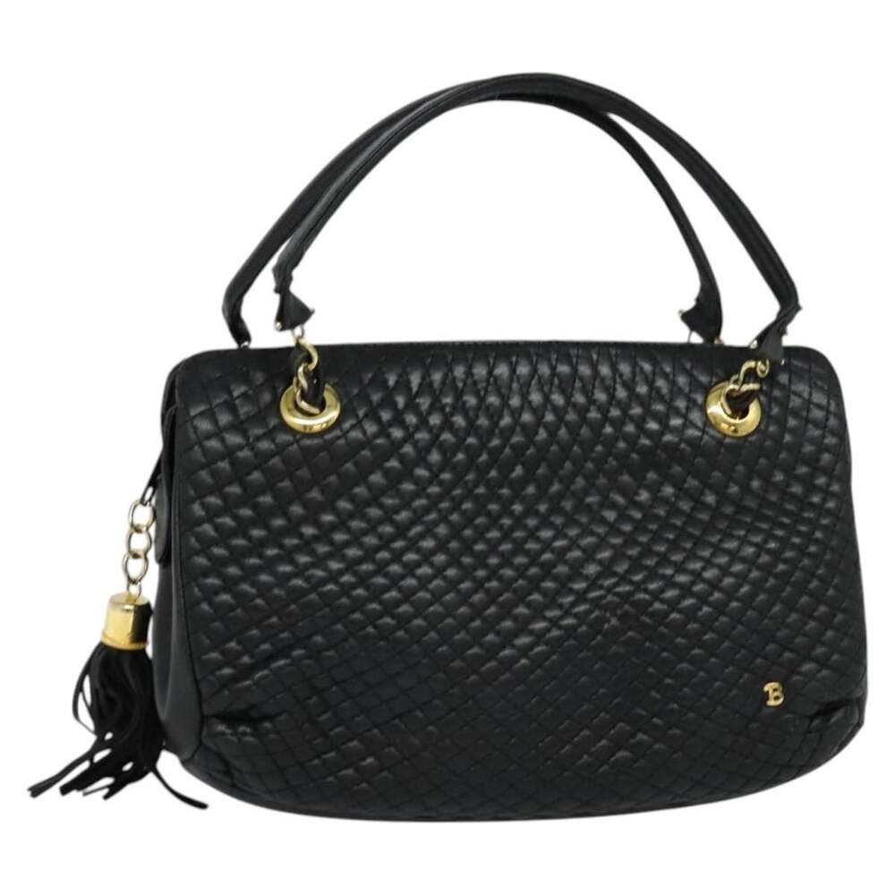 Bally Leather Quilted Handbag Black
